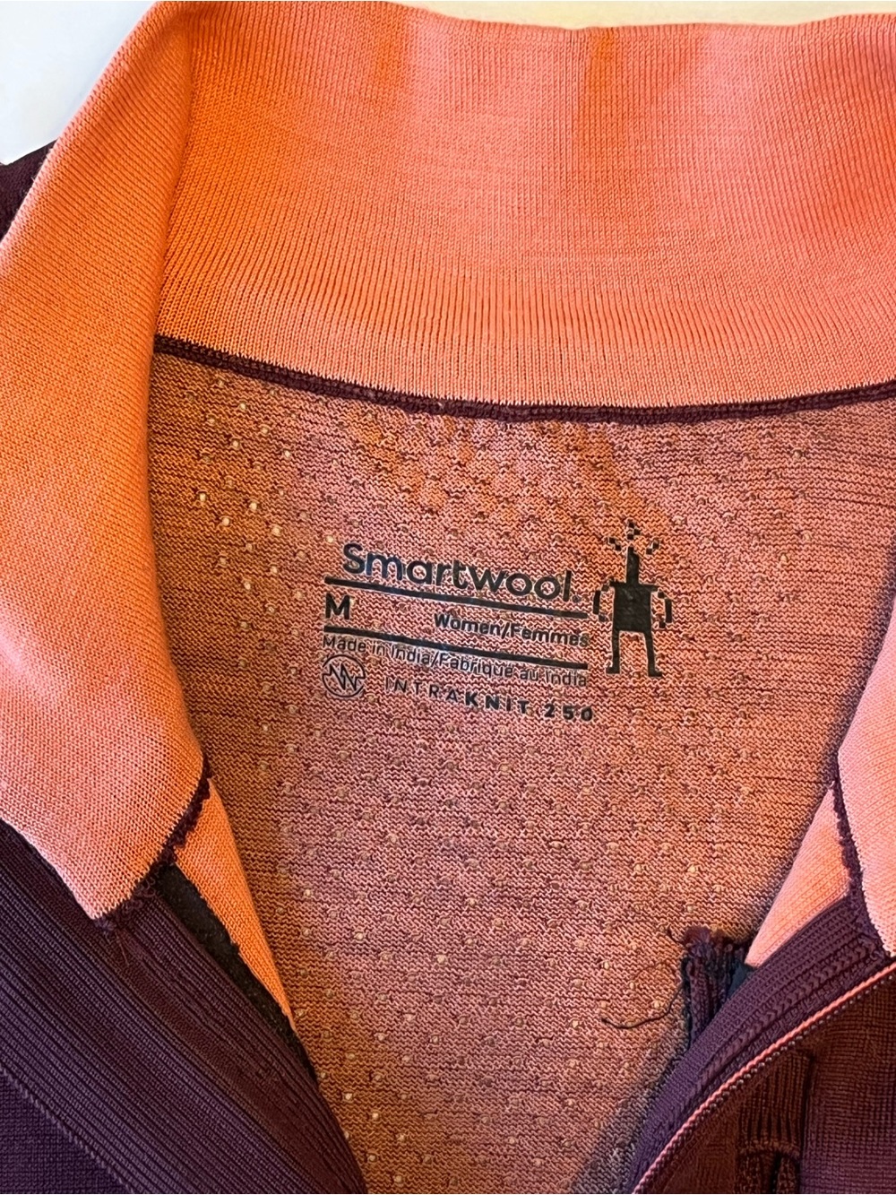 Smartwool Intraknit 250 Merino Wool Quarter Zip Base Layer Top M - Picture 7 of 12